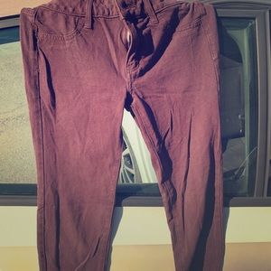 Burgundy American Eagle jeggings